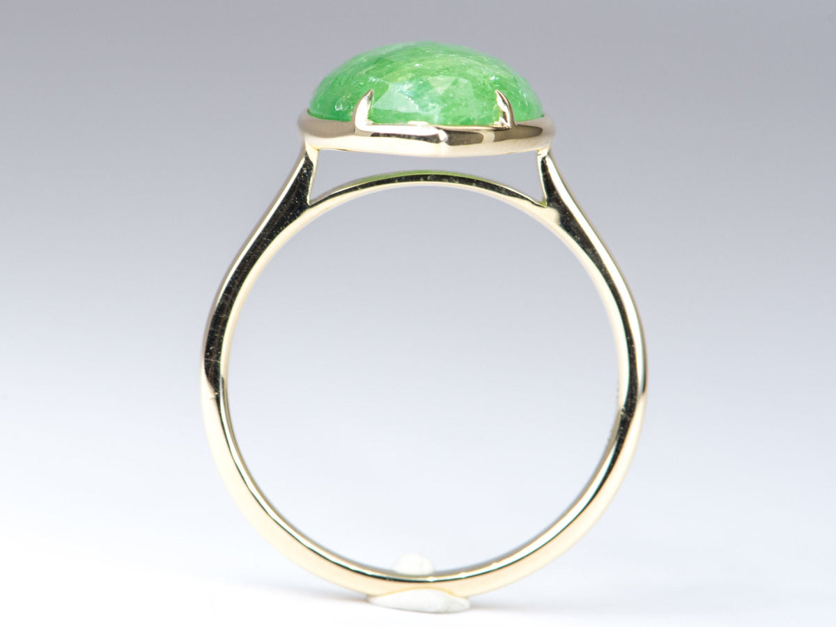 5.68ct Rose Cut Tsavorite Stacking Ring 9K Yellow Gold R6268 Aurora Designer