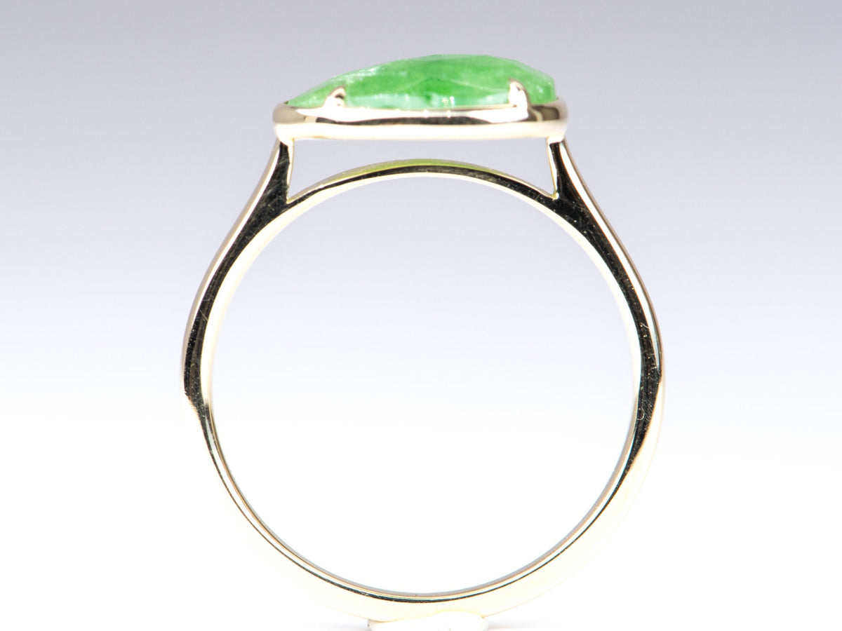 2.68ct Rose Cut Tsavorite Stacking Ring 9K Yellow Gold R6269 Aurora Designer