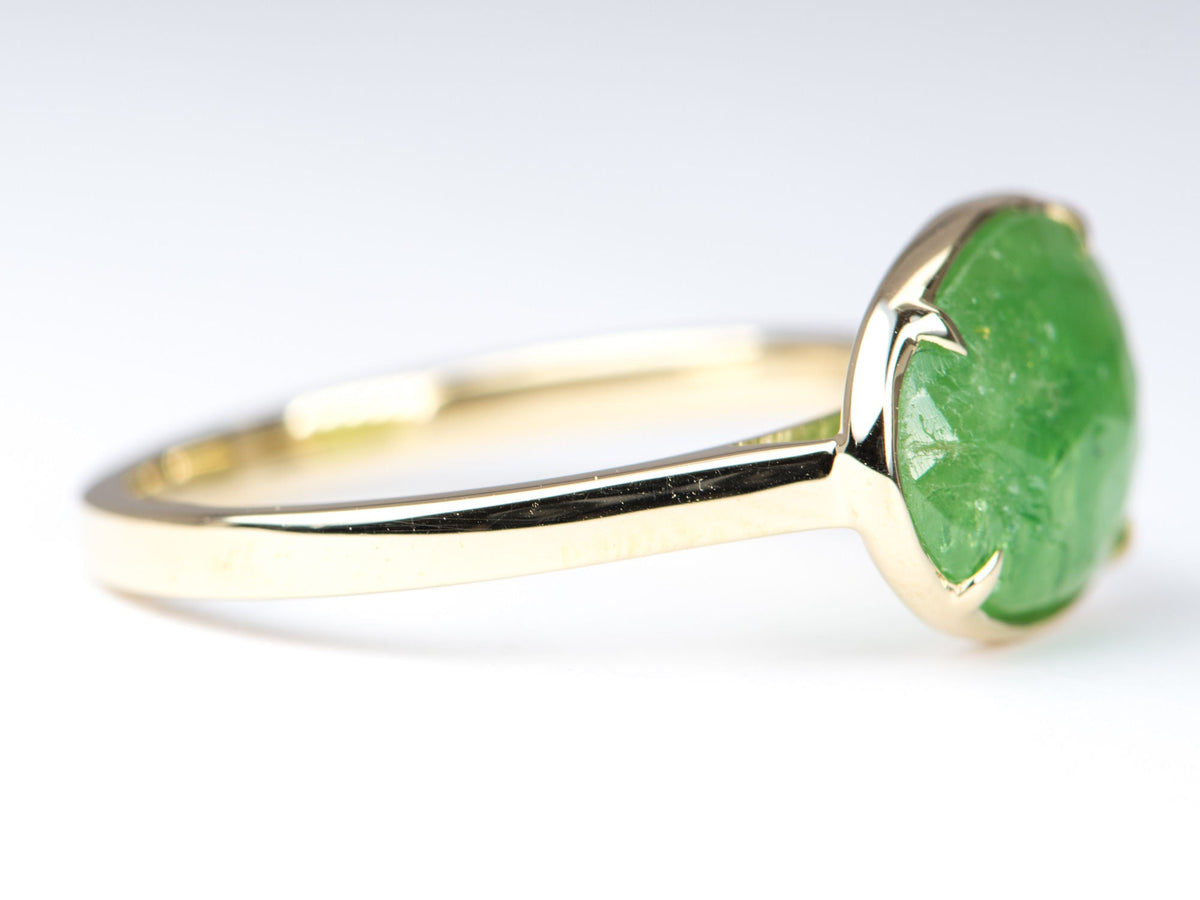 2.68ct Rose Cut Tsavorite Stacking Ring 9K Yellow Gold R6269 Aurora Designer