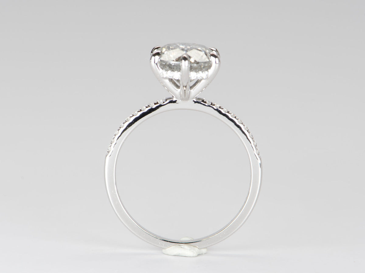2.72ct Salt and Pepper Diamond Hidden Halo 14K White Gold Engagement Ring R6286 Aurora Designer