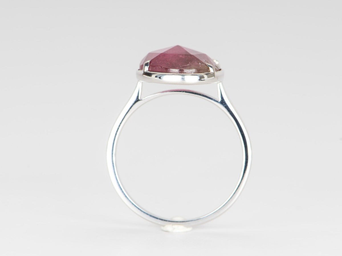 5.42ct Bi-Color Watermelon Tourmaline Stacking Ring 14K White Gold R6317 Aurora Designer