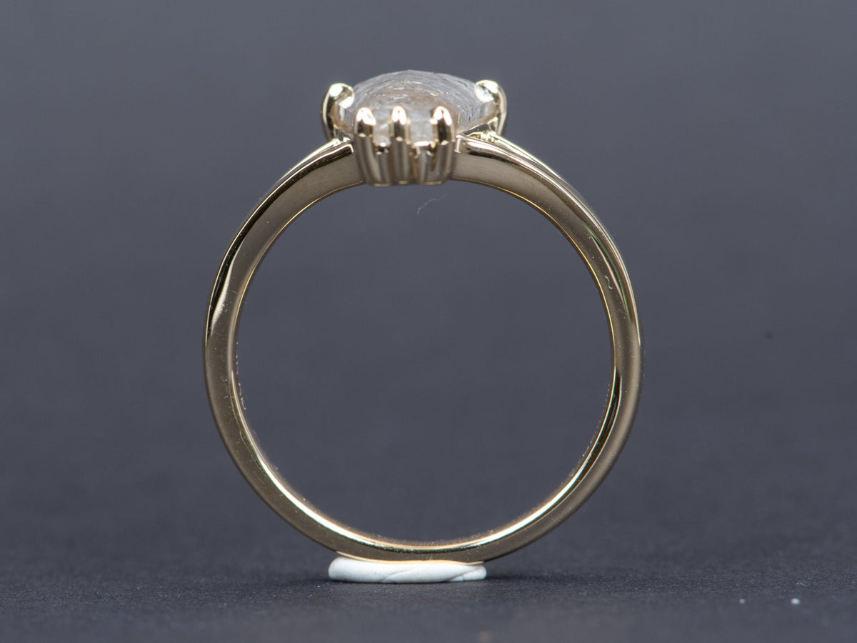 2.67ct Hexagon Salt and Pepper Diamond Ring on Split Band 14K Yellow Gold R6352 Aurora Designer