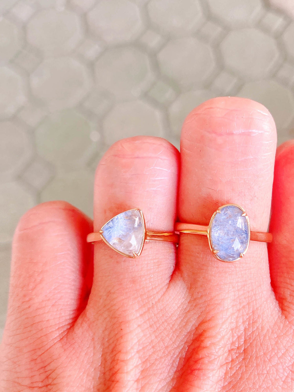 1.96ct Oval Blue Dumortierite Quartz 9K Gold Ring R6358-2 Aurora Designer