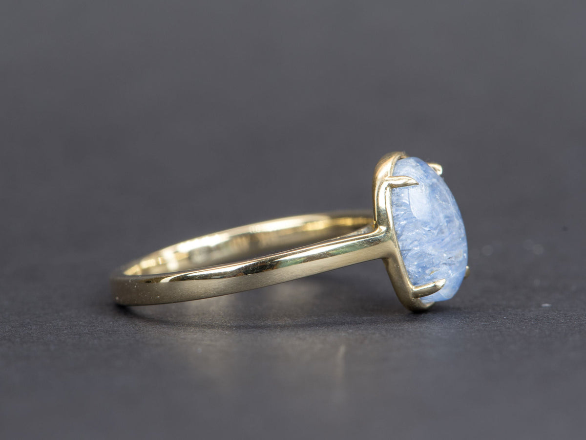 1.96ct Oval Blue Dumortierite Quartz 9K Gold Ring R6358-2 Aurora Designer