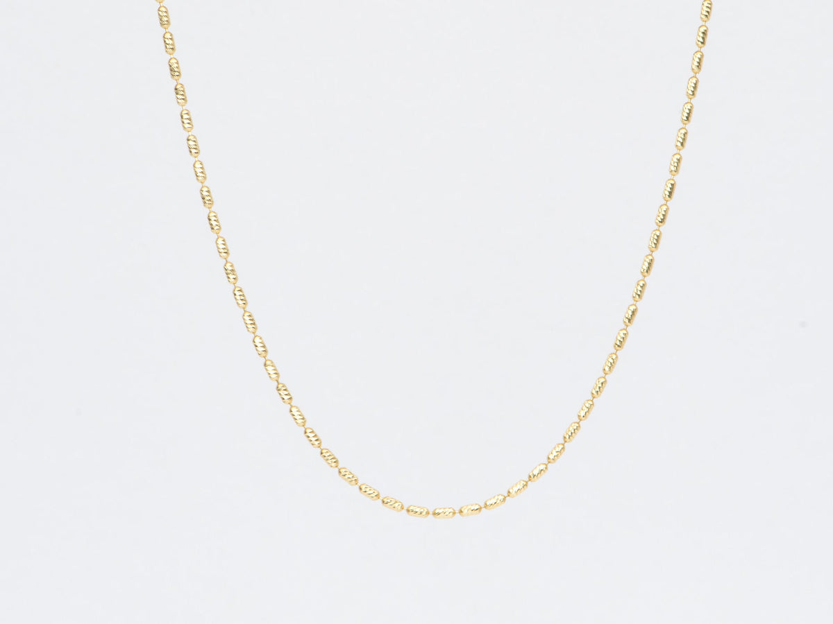 Adjustable Diamond Cut Long Bead Necklace Chain 18K Gold R4181 Aurora Designer