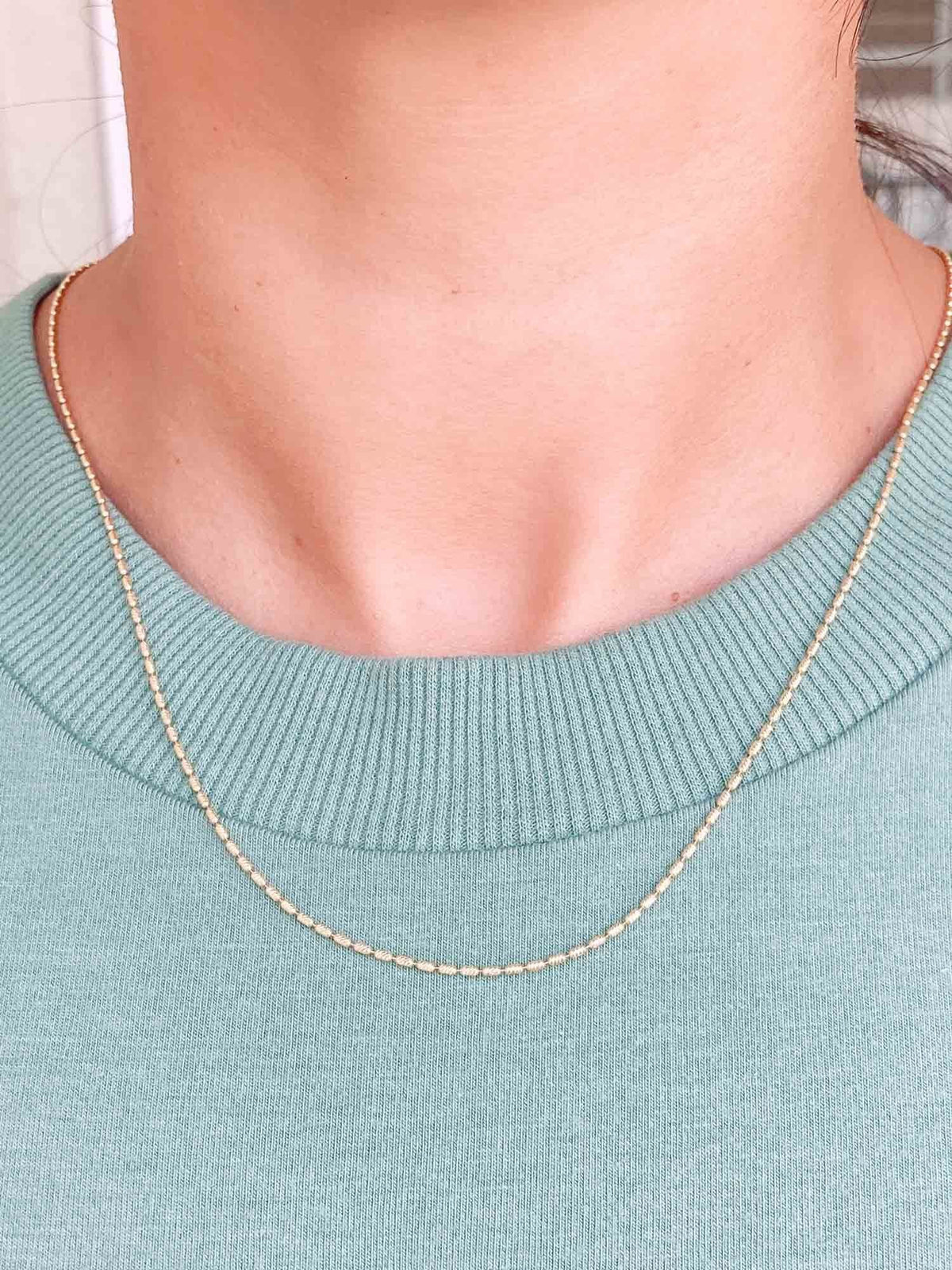Adjustable Diamond Cut Long Bead Necklace Chain 18K Gold R4181 Aurora Designer