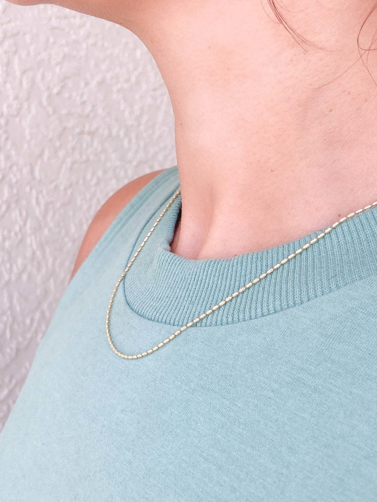 Adjustable Diamond Cut Long Bead Necklace Chain 18K Gold R4181 Aurora Designer