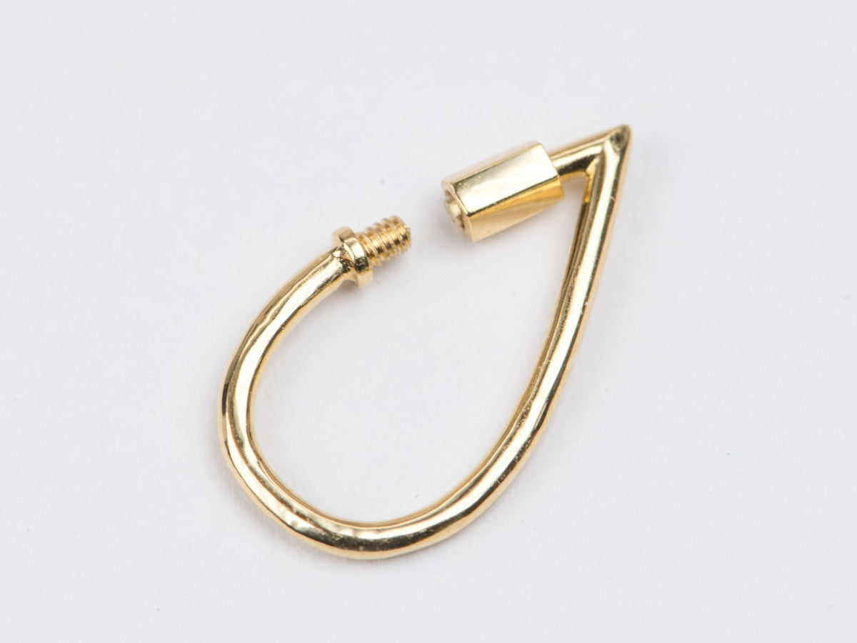 Pear Shape Carabiner Pendant Charm Holder 18K Gold 19.5*10.7mm R4187 Aurora Designer