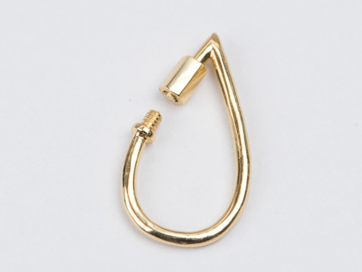 Pear Shape Carabiner Pendant Charm Holder 18K Gold 19.5*10.7mm R4187 Aurora Designer