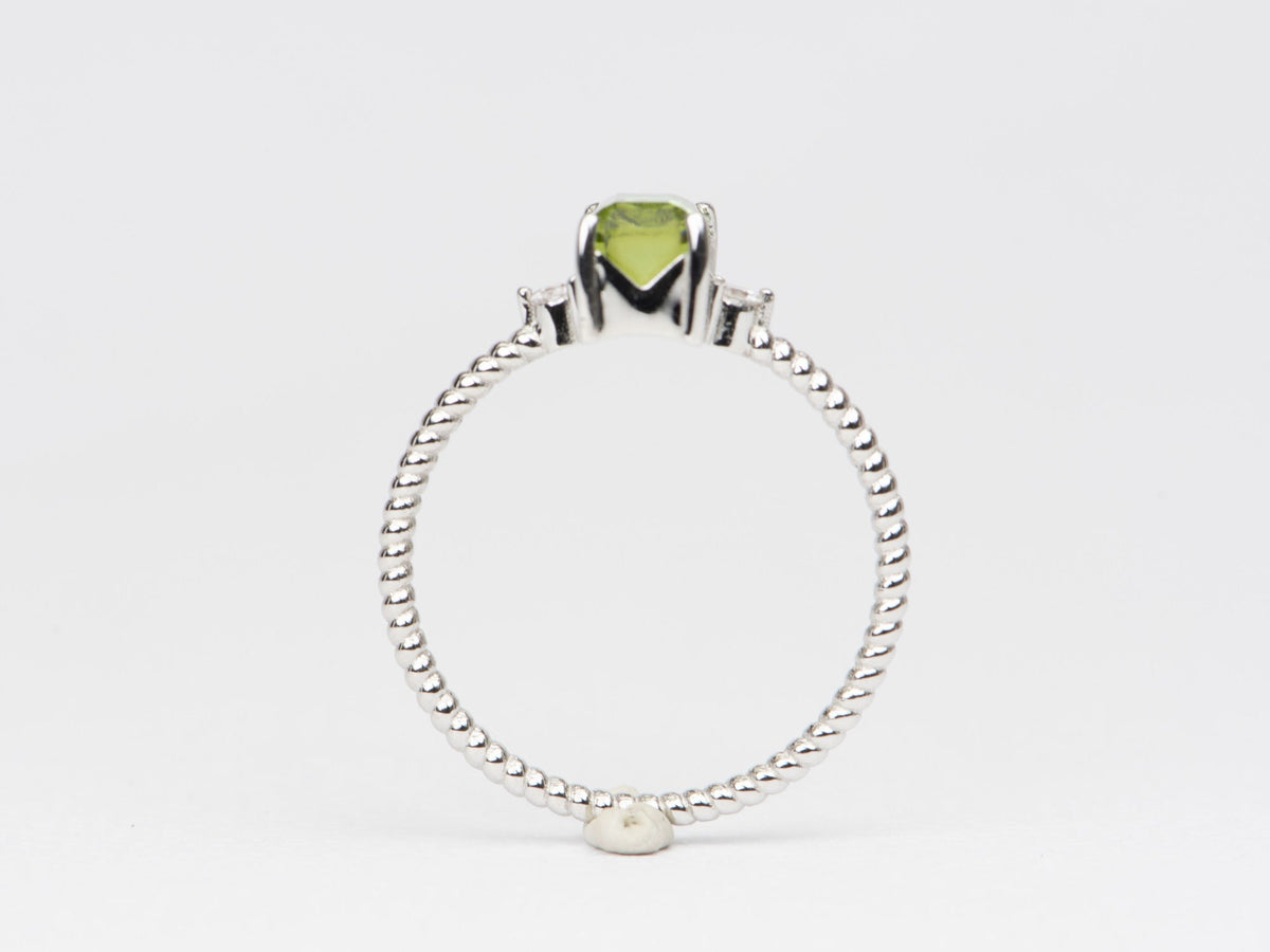 Apple Green Tourmaline and Diamond 14K White Gold Ring R6380 Aurora Designer