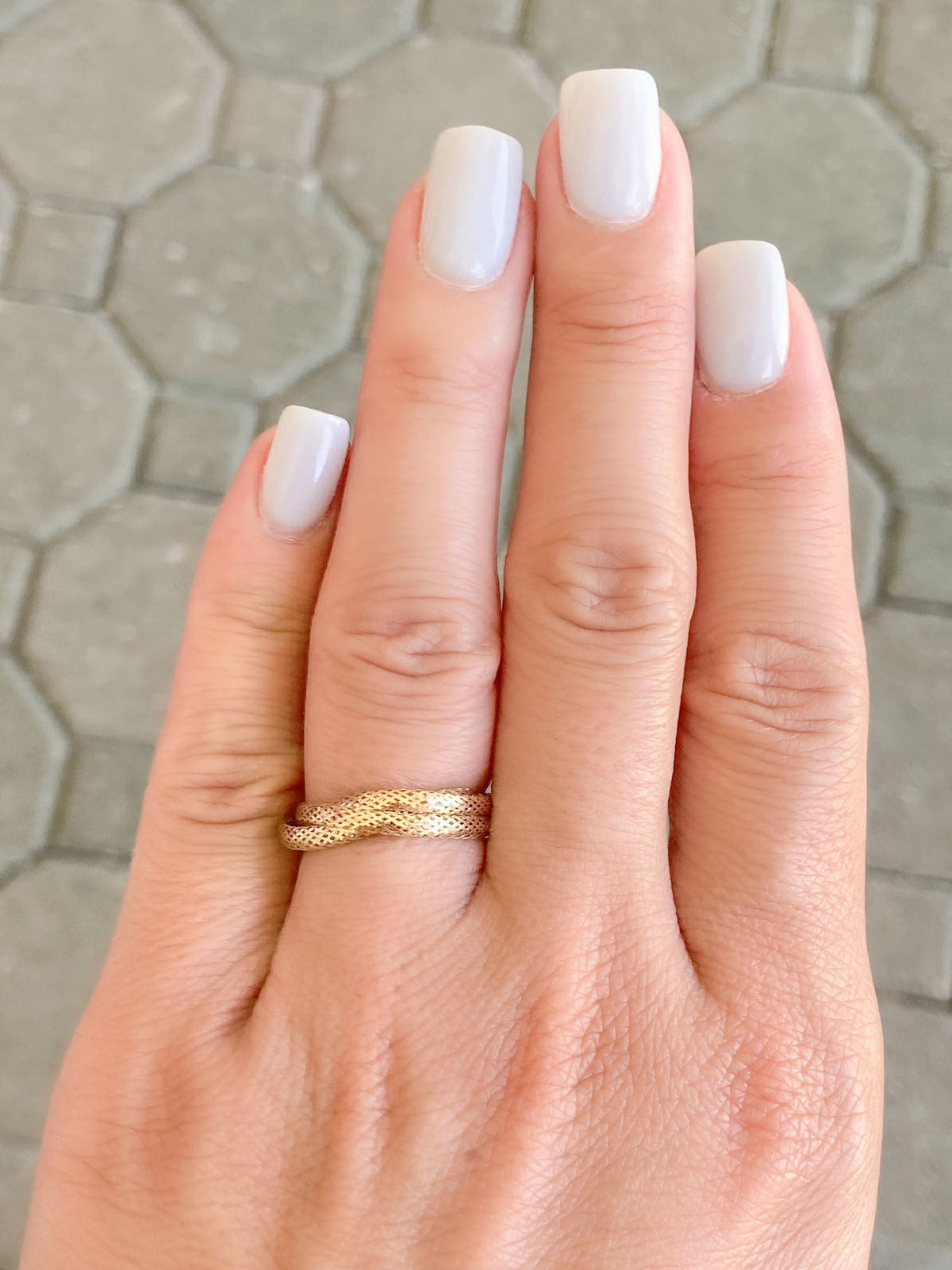 Light Weight 3-Strand Braided Ring 18K Gold R6384 Aurora Designer