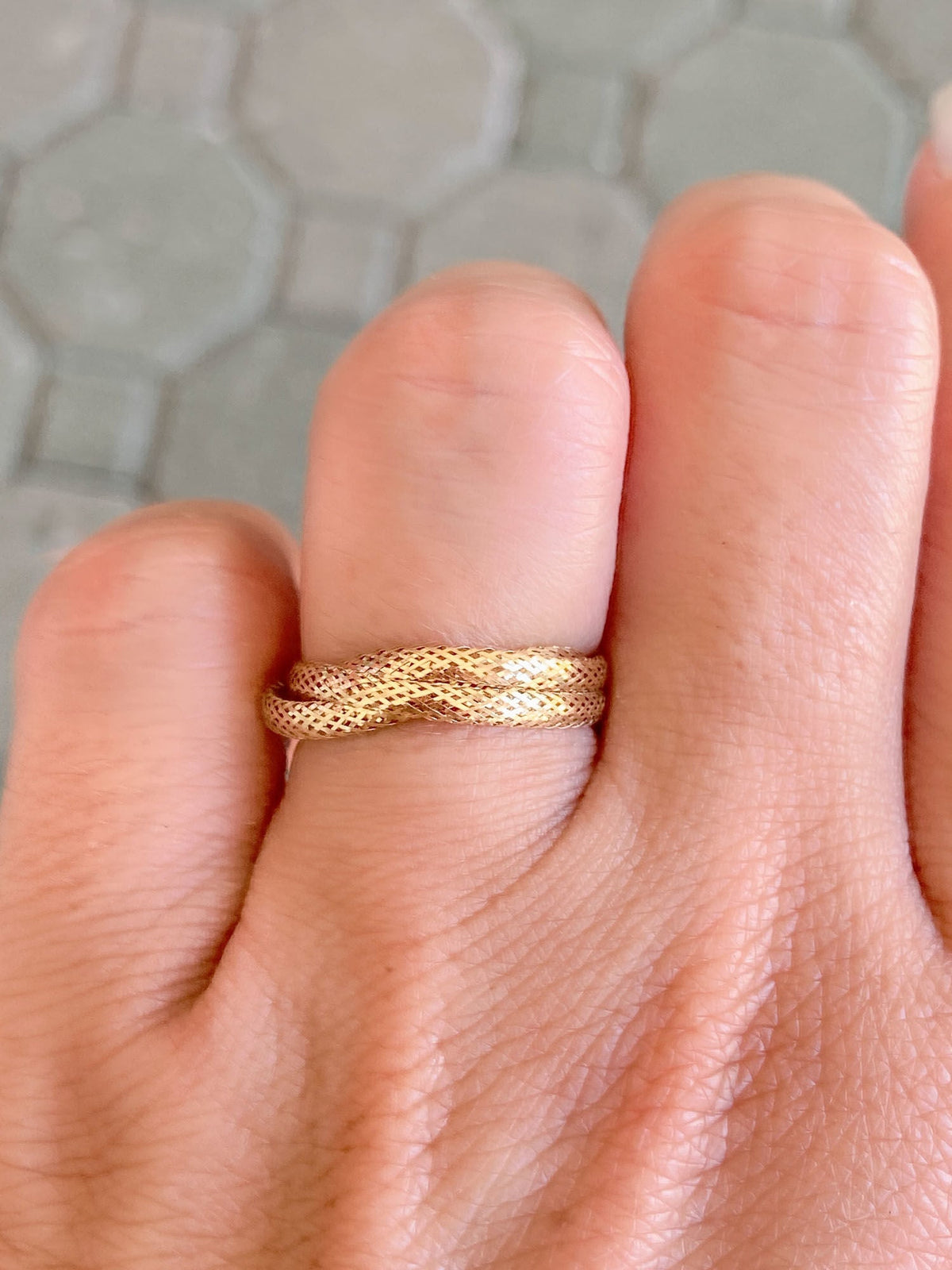 Light Weight 3-Strand Braided Ring 18K Gold R6384 Aurora Designer