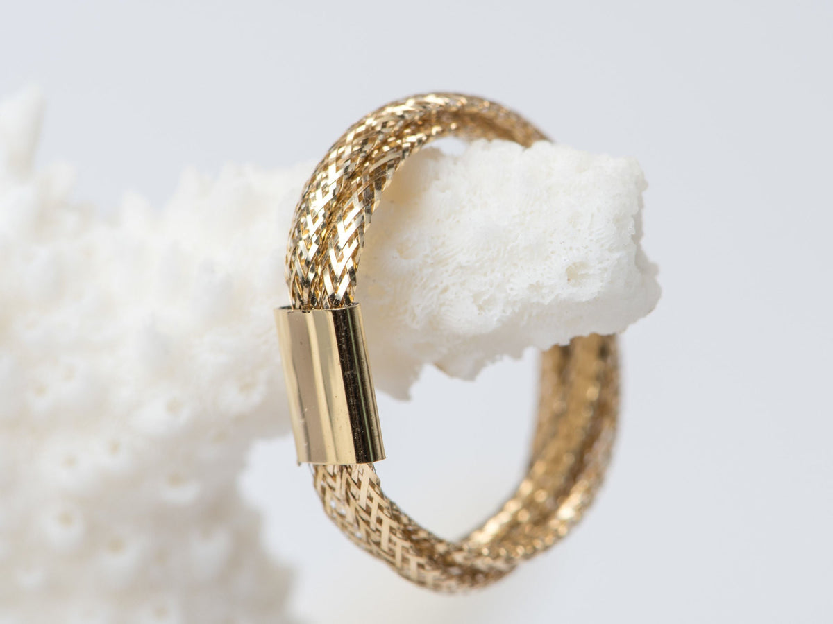 Light Weight 3-Strand Braided Ring 18K Gold R6384 Aurora Designer