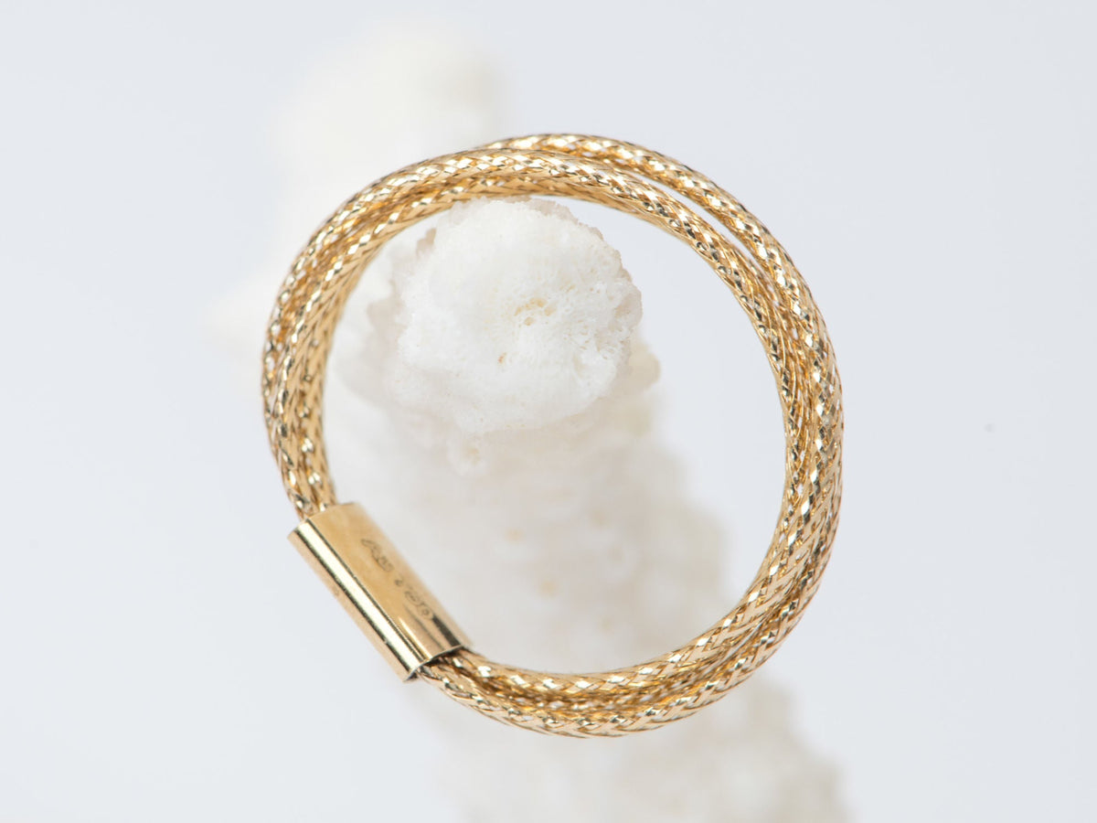 Light Weight 3-Strand Braided Ring 18K Gold R6384 Aurora Designer