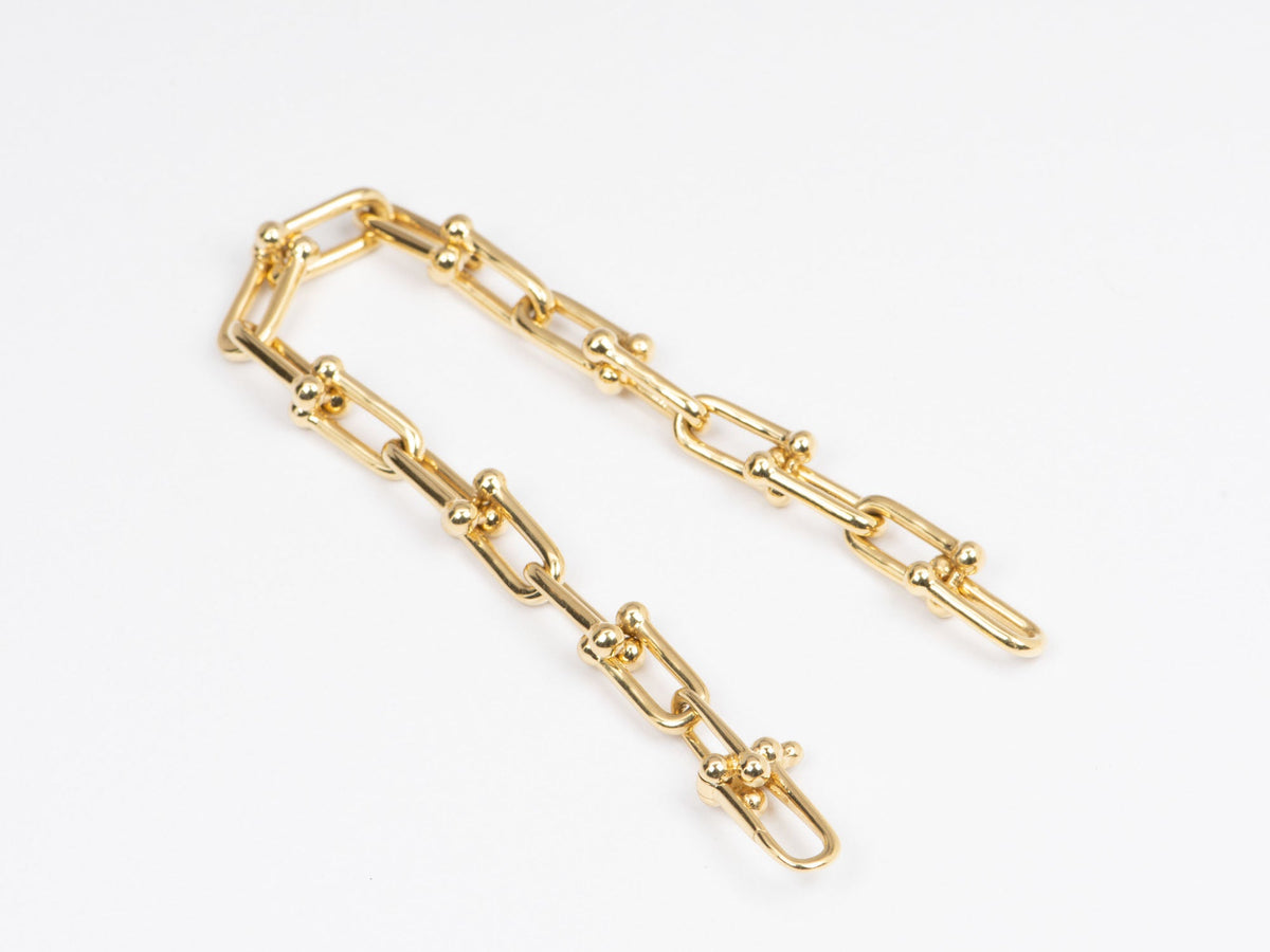 Horseshoe Link Bracelet Solid 18K Gold 10.67g R2033 Aurora Designer