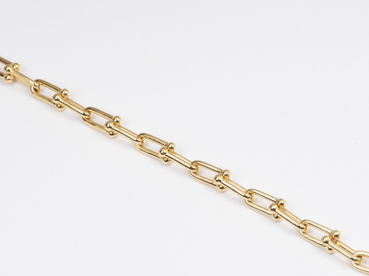 Horseshoe Link Bracelet Solid 18K Gold 10.67g R2033 Aurora Designer