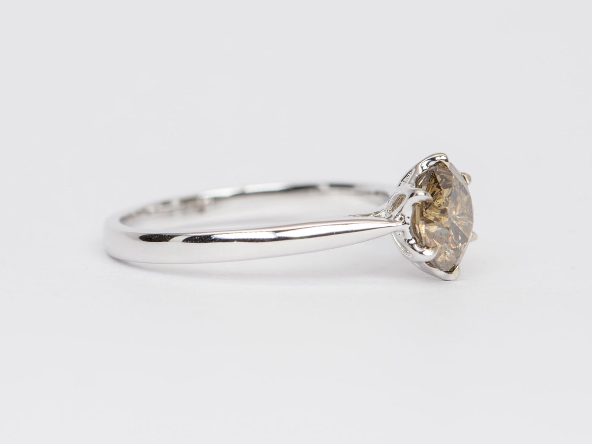 1.31ct Natural Fancy Color Diamond Engagement Ring 14K White Gold R6391 Aurora Designer