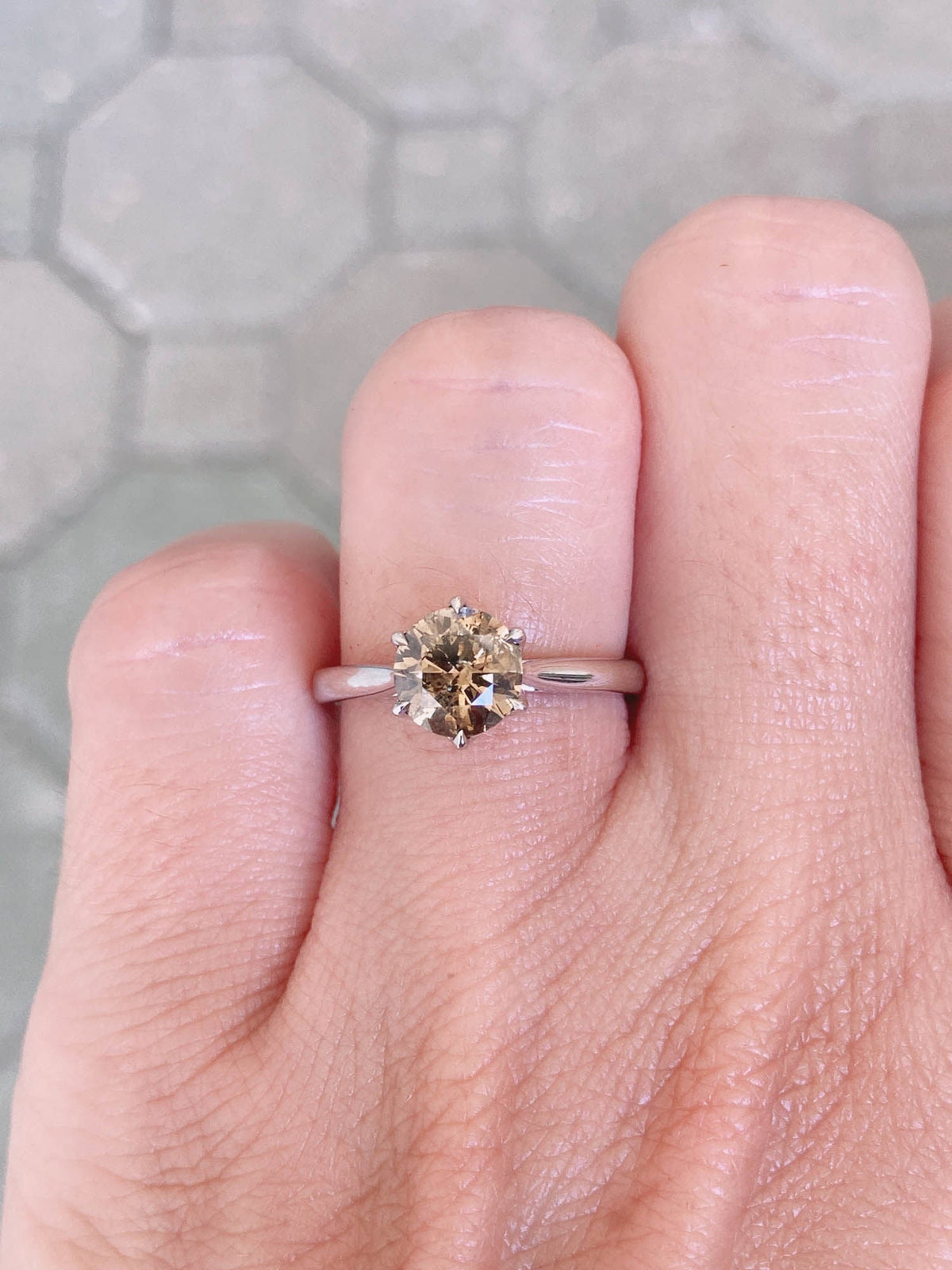1.31ct Natural Fancy Color Diamond Engagement Ring 14K White Gold R6391 Aurora Designer