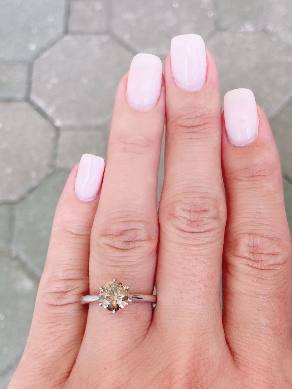1.31ct Natural Fancy Color Diamond Engagement Ring 14K White Gold R6391 Aurora Designer