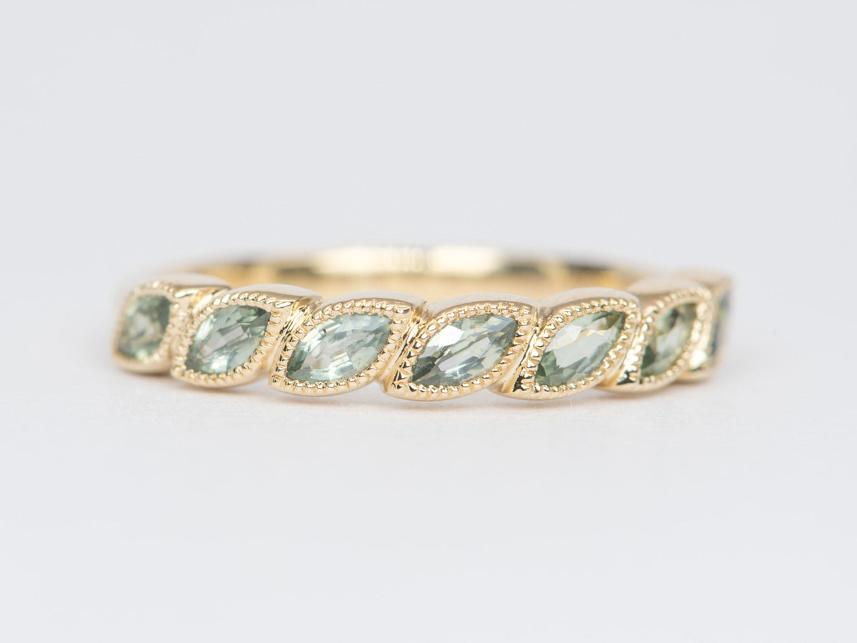 Montana Sapphire Leafy Band 14K Gold M5044 Aurora Designer