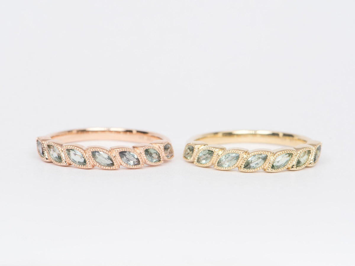 Montana Sapphire Leafy Band 14K Gold M5044 Aurora Designer