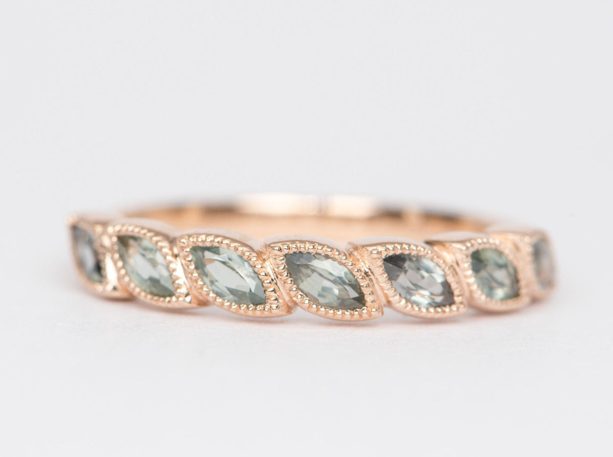 Montana Sapphire Leafy Band 14K Gold M5044 Aurora Designer