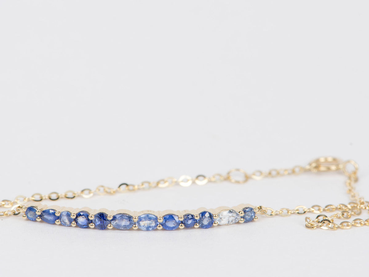 Morse Code LOVE Mixed Sapphire Bracelet 14K Gold R2038 Aurora Designer