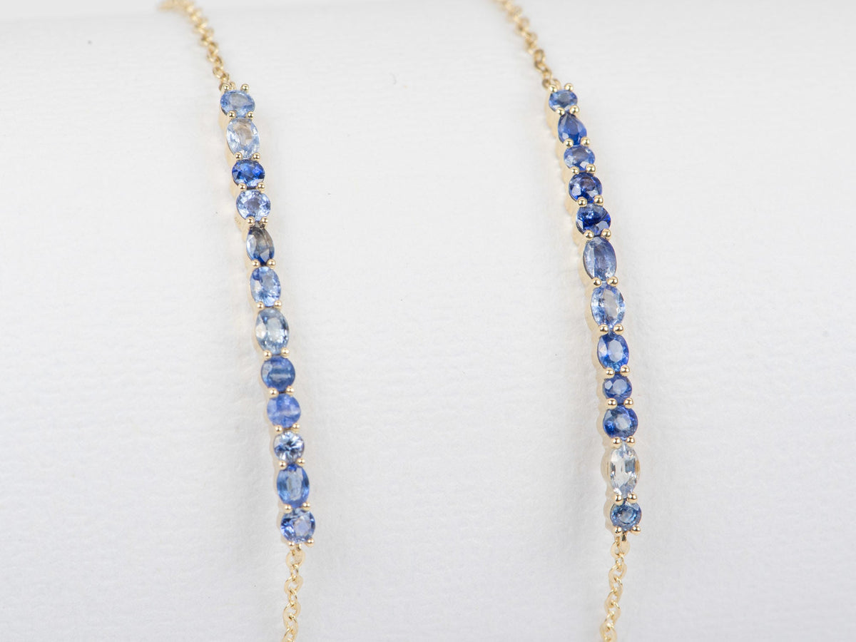 Morse Code LOVE Mixed Sapphire Bracelet 14K Gold R2038 Aurora Designer