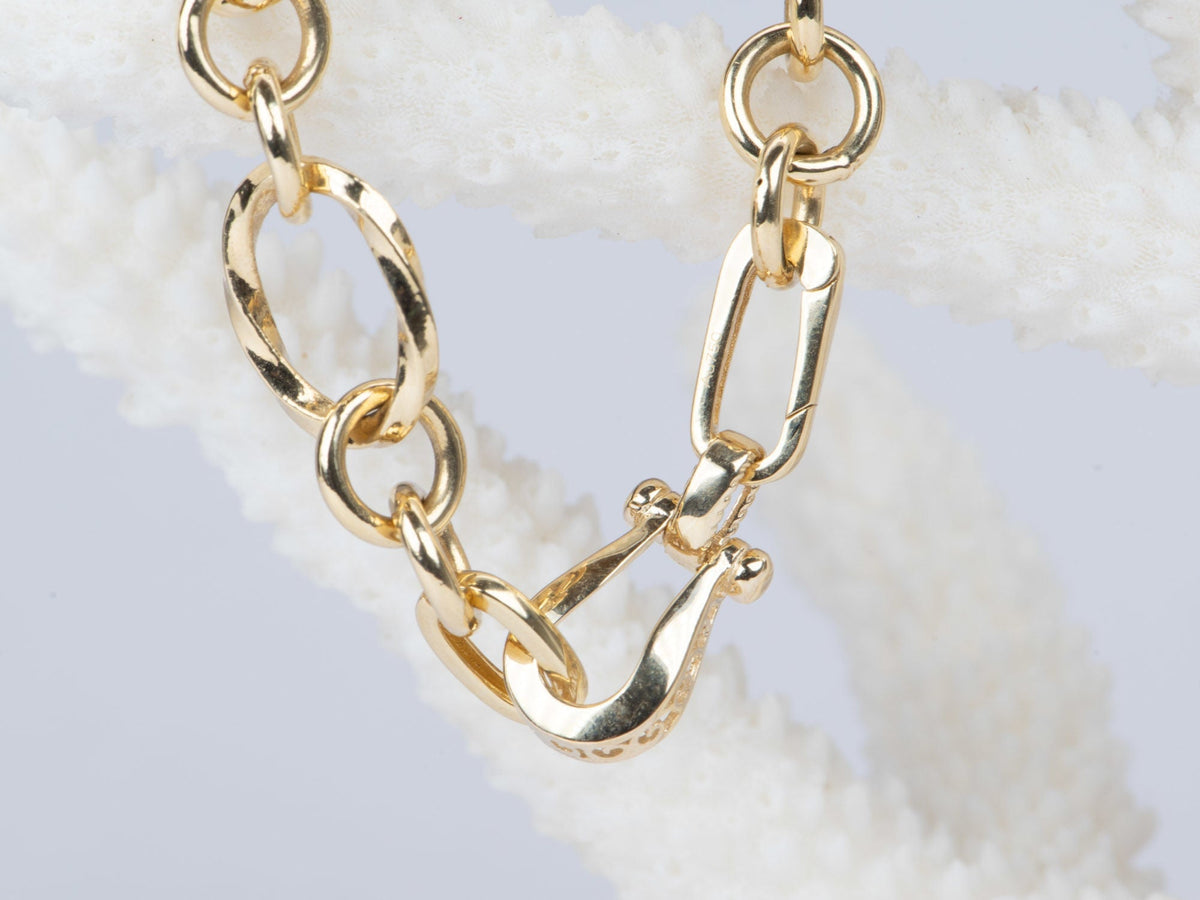 Horseshoe Charm Chain Extender 18K Gold R4378 Aurora Designer