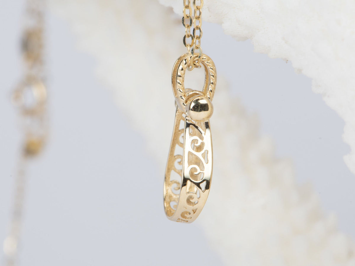 Horseshoe Charm Chain Extender 18K Gold R4378 Aurora Designer