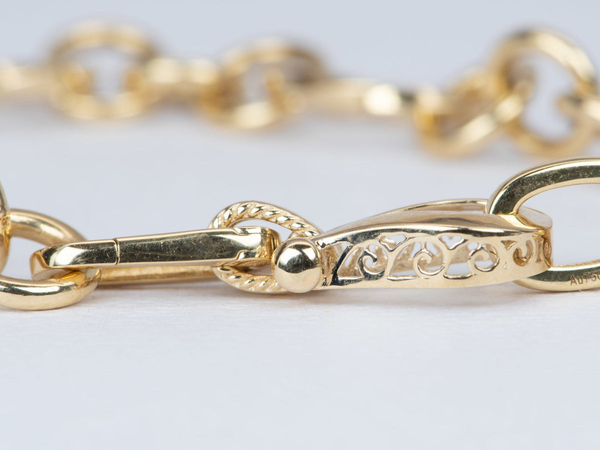 Horseshoe Charm Chain Extender 18K Gold R4378 Aurora Designer