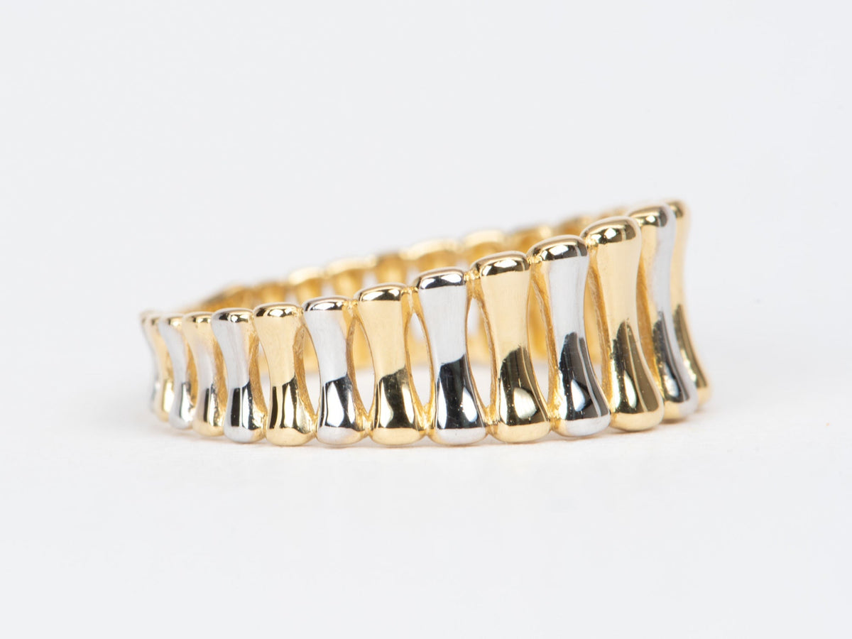 Light Weight 3-Dimensional Fence Band 18K Gold R5063 Aurora Designer