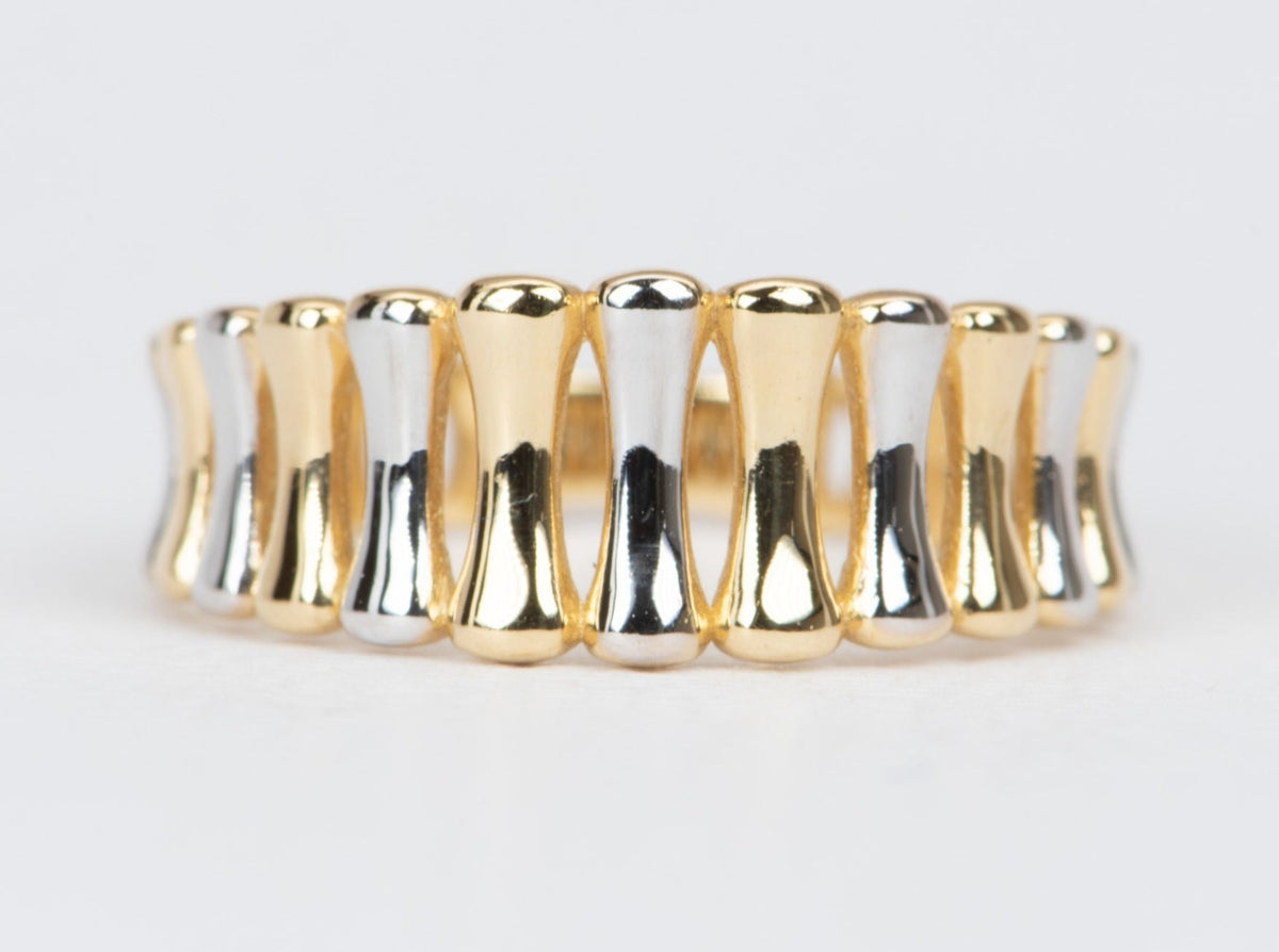Light Weight 3-Dimensional Fence Band 18K Gold R5063 Aurora Designer
