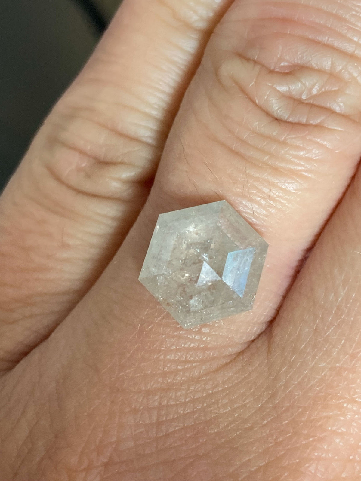4.93ct Hexagon Shape Salt and Pepper Diamond, 11.6*10.3*5.3mm SPH14