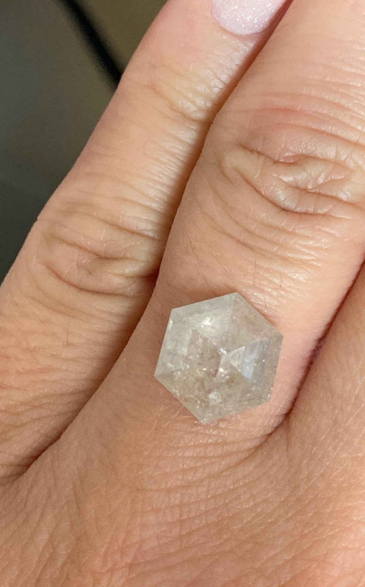4.93ct Hexagon Shape Salt and Pepper Diamond, 11.6*10.3*5.3mm SPH14