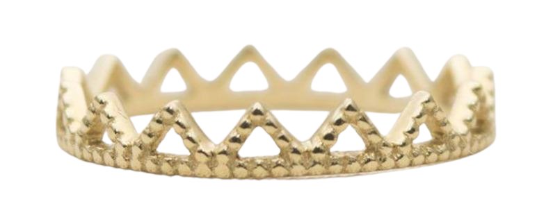 Solid 14K Gold Crown Wedding Band Stacking Ring Stackable Lace Full Eternity AD1143 Etsy