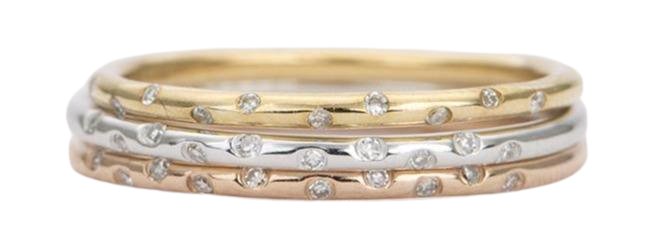 Diamond "Sprinkle" 14K Gold Full Eternity Wedding Band Stacking Ring Flush Set AD1147E Etsy