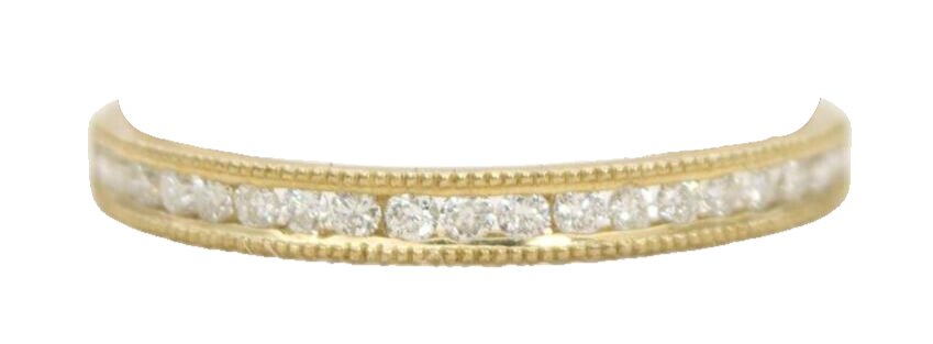 Classic Unisex Chanel Set Diamonds in A Vintage 14K Gold Ring 