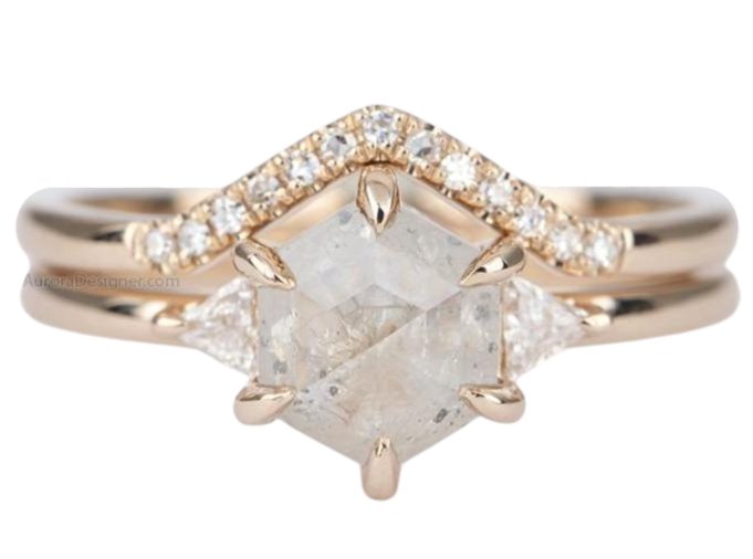 Aurora Designer - Wedding Band Style - White or Black Diamond Curved Wedding  Band 14K Gold AD2021BC