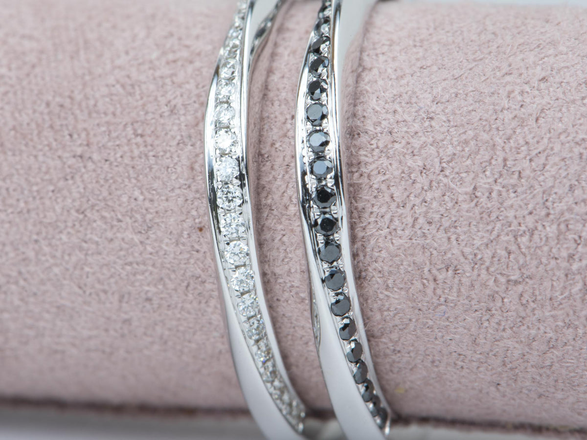 Mobius Diamond Pave Ring Unique Wedding Band 14K Gold Half Eternity AD1228 Aurora Designer