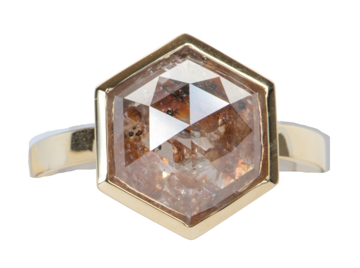 Ring Style - Bezel Set Low Profile Setting for Regular Cut or Rose Cut Center Stone AD1486C Aurora Designer
