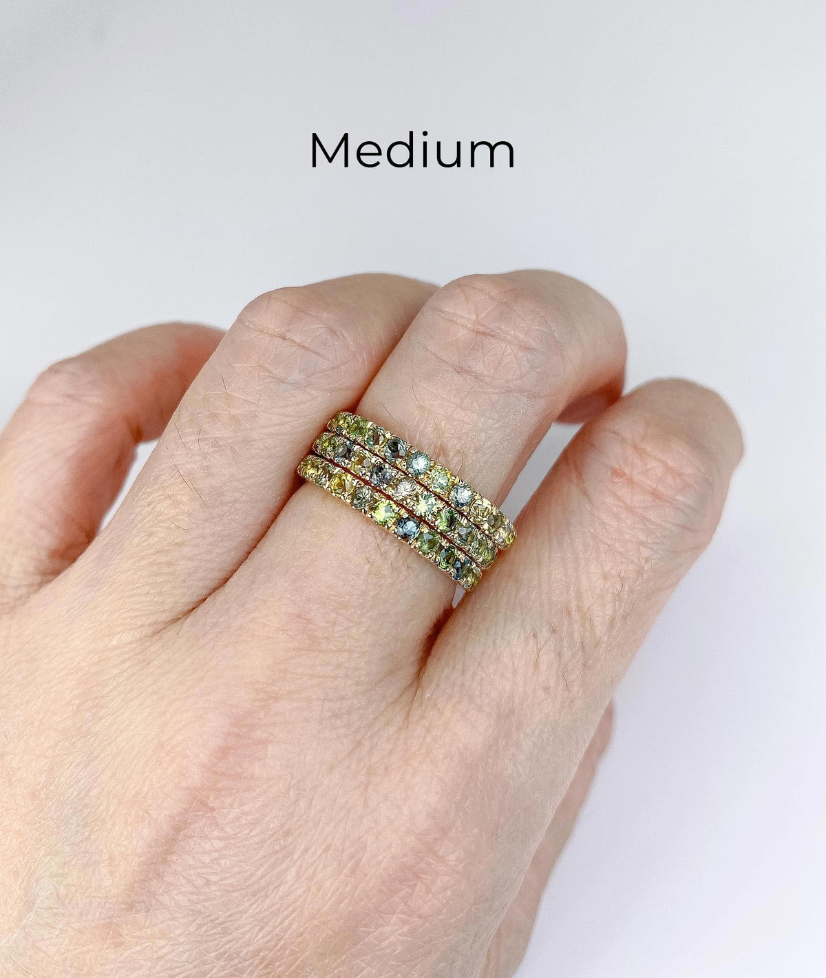 2mm Montana Sapphire 14K Gold Half Eternity Pave Wedding Band AD1509MT Aurora Designer