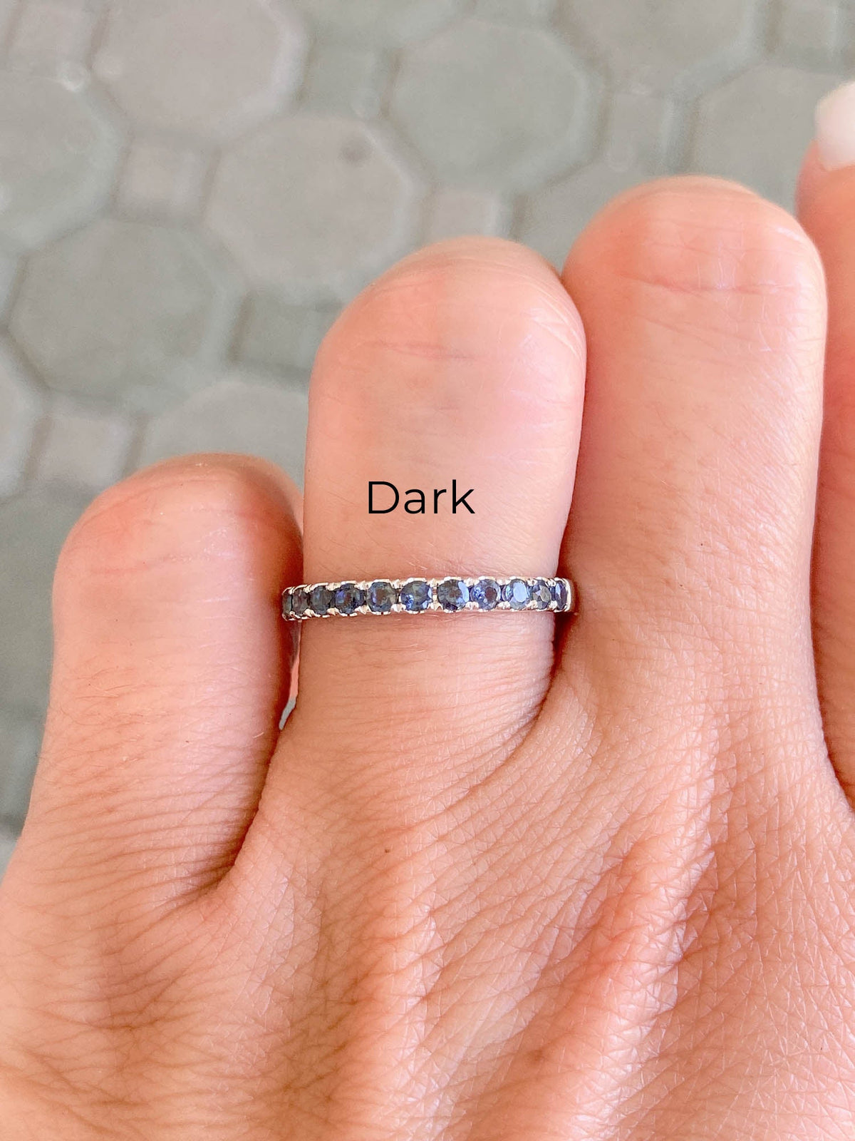 2mm Montana Sapphire 14K Gold Half Eternity Pave Wedding Band AD1509MT Aurora Designer