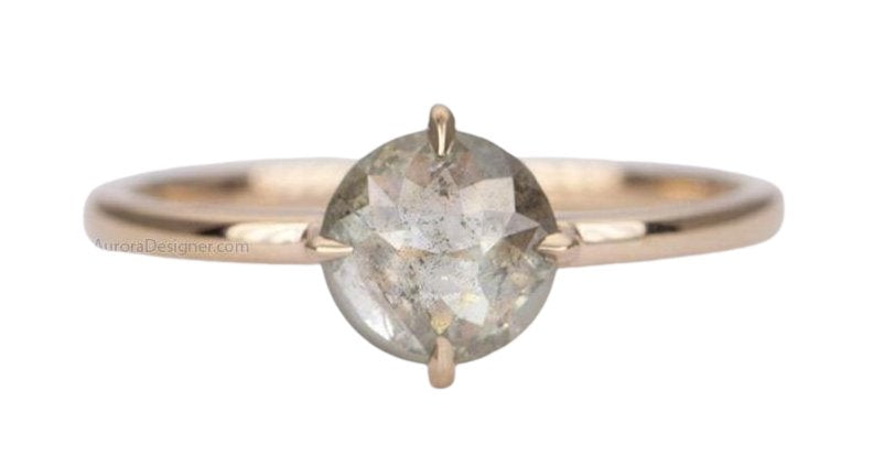 Ring Style - 4-Prong Solitaire Low Profile Setting for Rosecut Center Stone, "Compass" Prongs AD1596C Aurora Designer