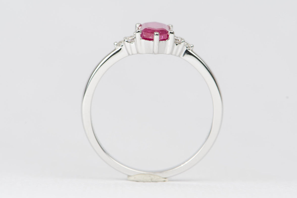 Aurora Designer - 1.27ct Hexagon Ruby Engagement Ring 14K