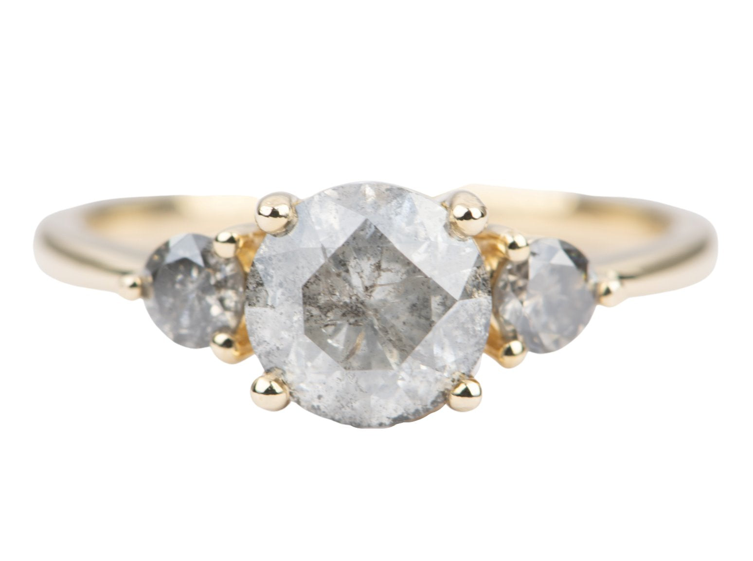 【SHAPES STUDIO】Round Curb 18K チェーンアンクレット 3style Aurora Designer - Ring Style - Three-Stone Setting for Round