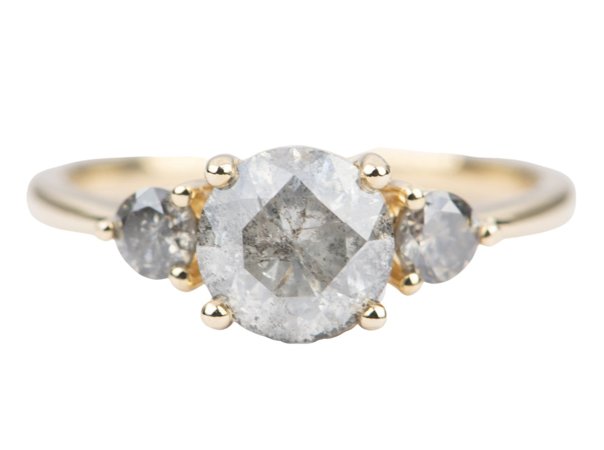 Ring Style - Three-Stone Setting for Round Oval Pear Cushion Square Shape Center Stone AD1846C Aurora Designer