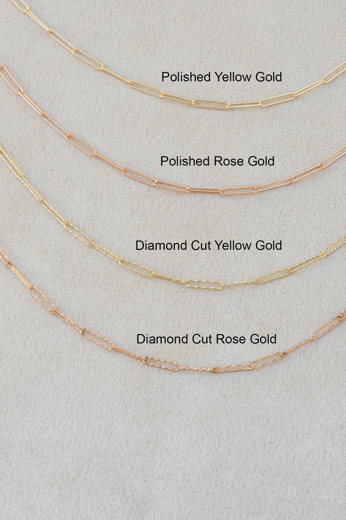 Paper Clip Solid 14K Gold Necklace Bracelet Chain Lariat Y Adjustable Layering Paperclip AD1960 Aurora Designer