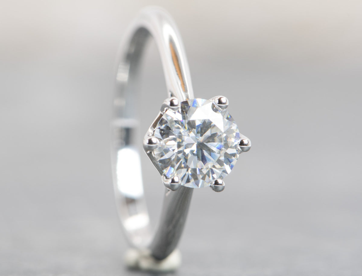 One-Carat Moissanite Engagement Ring 14K 18K Gold Platinum PT950 Trellis 6-Prong Setting AD1975 Aurora Designer