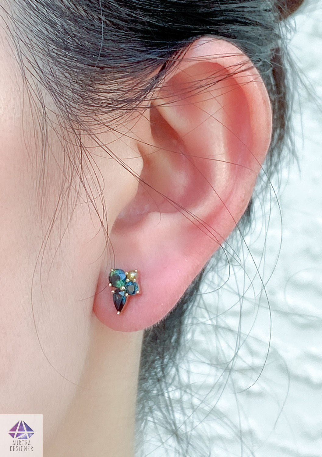 Teal sales diamond earrings